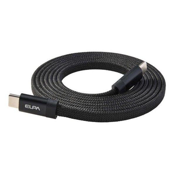 ELPA エルパ マグネットフラットケーブルCtoC 1.5m ブラック MCA-CC1560F B...