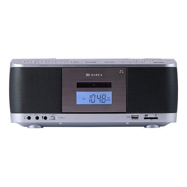 TOSHIBA 東芝 AUREX CDラジオカセットレコーダー SD/USB/CD/シルバー AX-...