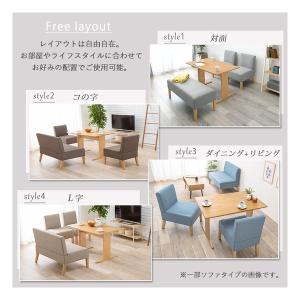 萩原 ハギハラ ソファダイニング4点セット 幅...の詳細画像2