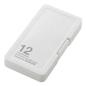 ELECOM エレコム メモリカードケース/インデックス台紙付き/SD6枚+microSD6枚収納/ホワイト CMC-SDCPP12WH(2374233)｜e-zoaplus