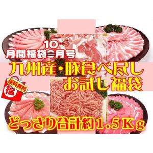 【送料無料】１０月福袋☆九州産○豚食べ尽し＜期間限定＞お試し福袋[どっさり合計約１．５Ｋｇ]