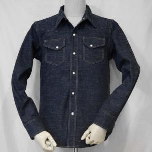 LV-05-インディゴ-ゼブラデニムシャツ長袖05-LV05-DELUXEWARE-デラックスウエア...