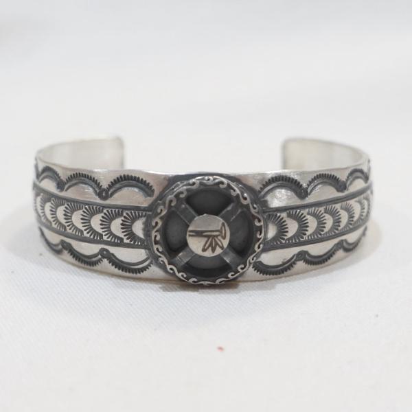 FN-JB-026 MEDICINE WHEEL STAMP BANGLE FNJB026 FLAT...