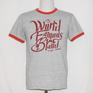 TDR-16W-杢グレーレッド-FAMOUS-TDR16W-FLATHEAD-フラットヘッドTシャツ...