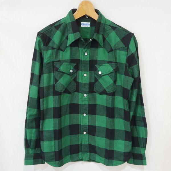 FN-SNW-101L GRNxBK ブロックチェックネルウエスタンシャツ101L FNSNW101...