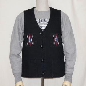 SCVS18-D-ブラック-刺繍デニムベスト18-D-SCVS18D-SAMURAIJEANS-サム...