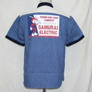 SMGS18-BL-サムライ自動車倶楽部ガススタシャツ18-SAMURAIJEANS-サムライジーン...
