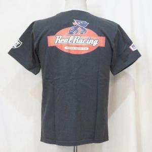 SMT19-105-LBK-サムライ自動車倶楽部xリアルレーシングコラボヘンリーネック半袖Ｔシャツ1...