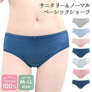 ショーツ レディース サニタリーショーツ 夜用 コットン 綿 100％ 生理用ショーツ 子供 ジュニア パンツ 水玉 下着 インナー 肌着｜e2pond