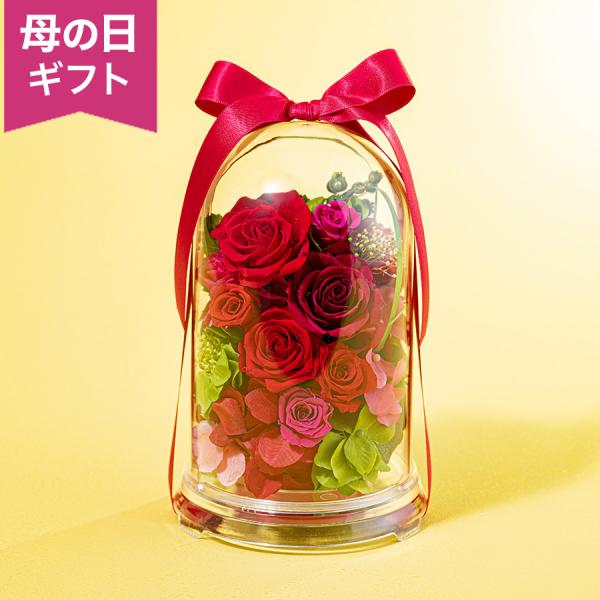 母の日　プリザーブドフラワー「グランドーム〜ルビー〜」 ドーム 高級 上品 枯れない花 2026 花...