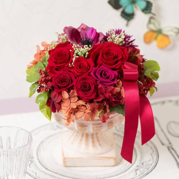 プリザーブドフラワー プレゼント 「マゼンタルージュ 」 ギフト 花 バラ アジサイ ダリア アジサ...