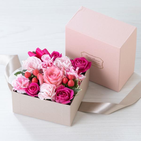 アレンジメント「tickled pink〜ボックスアレンジ〜」 花 宅配 プレゼント ギフト
