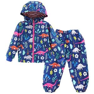 ikeem レインコート キッズ 子供用 上下セット 男女兼用 防水ジャケット 長ズボン レインスーツ 遠足 お出かけ 梅雨 対策通学 登山 大
