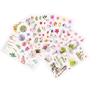 moin moin シール 12シート サボテン ガーデン 植物 花 フラワー 和紙/ご褒美 スケジュール 手帳 アルバム デコ 手紙 カレンダ