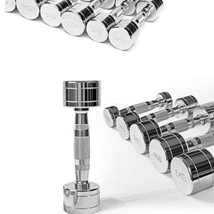 ダンベル 可変式 小型 スチール製 2個セット 1kg 2kg 3kg 4kg 5kg 6kg 10kg 面の仕上げ クロームメッキ 家庭用