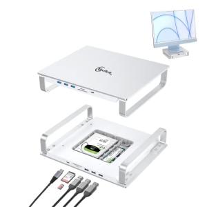 ELECITECK アルミニウム iMac/Mac mini ドッキングステーション USB Type-C ポート - M.2 スロット &2.