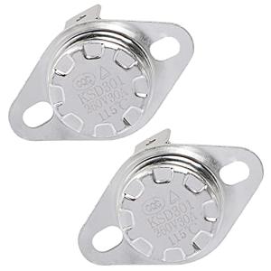 Aopin熱制御スイッチKSD301通常閉鎖NC 115度250V高電流30Aサーモスタット温度スイッチ2個入り