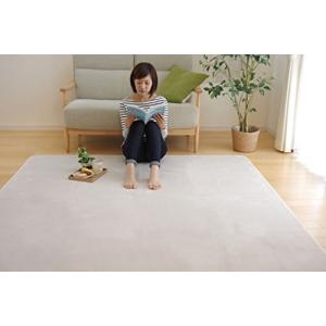 イケヒコ ラグ カーペット 4畳 無地 ピオニー 約200×300cm アイボリー 洗える 抗菌 防臭 無地 #9810253