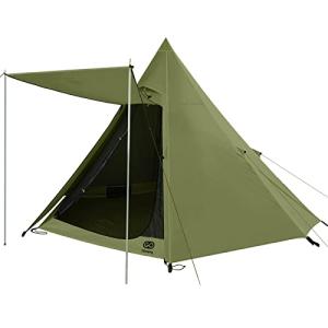 GOGlamping テント ワンポールテント 4人用 5人用 キャノピー付き わんぽーるテント ソロ用 ポリエステル 前室付き UVカット 耐