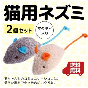 猫おもちゃ ぬいぐるみ マタタビ入 ねずみ 2個セット｜いーあきんど