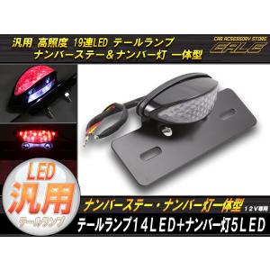 汎用 ナンバー灯＆ナンバーステーつき 19連 LED テールランプ