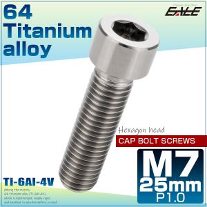 チタンボルト M7×25mm P1.0 64 キャップボルト 六角穴 シルバー JA1121｜eale