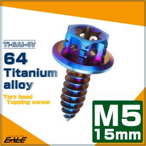 タッピングネジ M5×15mm チタン トルクス穴 フランジ付 ビス 焼きチタン ダークカラー JA1202｜eale