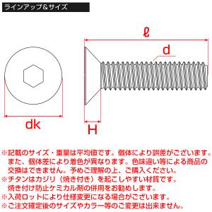 チタンボルト M4×12mm P0.7 皿ボル...の詳細画像4