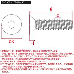 チタンボルト M5×12mm P0.8 皿ボル...の詳細画像4