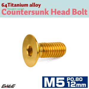 チタンボルト M5×12mm P0.8 皿ボル...の詳細画像1