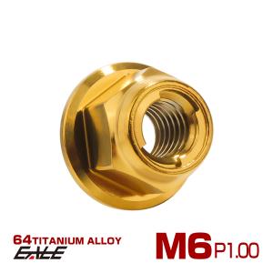 チタンナット M6 P1.0 フリクションリングナット フランジ付き