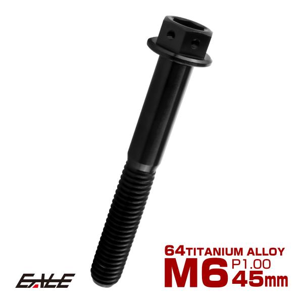 チタンボルト M6×45mm P1.00 六角ボルト 六角穴付き ホールヘッド フランジボルト ブラ...