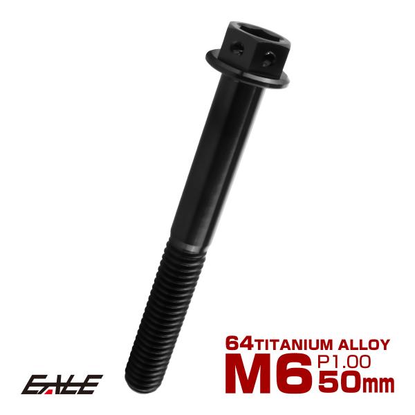 チタンボルト M6×50mm P1.00 六角ボルト 六角穴付き ホールヘッド フランジボルト ブラ...