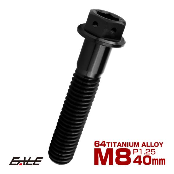 チタンボルト M8×40mm P1.25 六角ボルト 六角穴付き ホールヘッド フランジボルト ブラ...