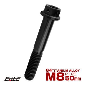 チタンボルト M8×50mm P1.25 六角ボルト 六角穴付き ホールヘッド フランジボルト ブラック JA1758｜eale