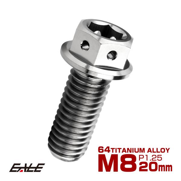 チタンボルト M8×20mm P1.25 六角ボルト 六角穴付き ホールヘッド フランジボルト シル...