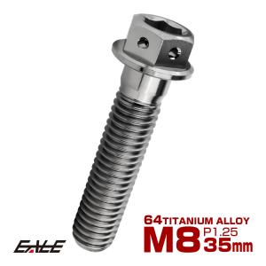 チタンボルト M8×35mm P1.25 六角ボルト 六角穴付き ホールヘッド フランジボルト シルバー JA1786｜eale