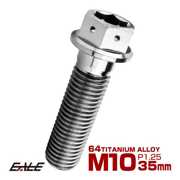 チタンボルト M10×35mm P1.25 六角ボルト 六角穴付き ホールヘッド フランジボルト シ...