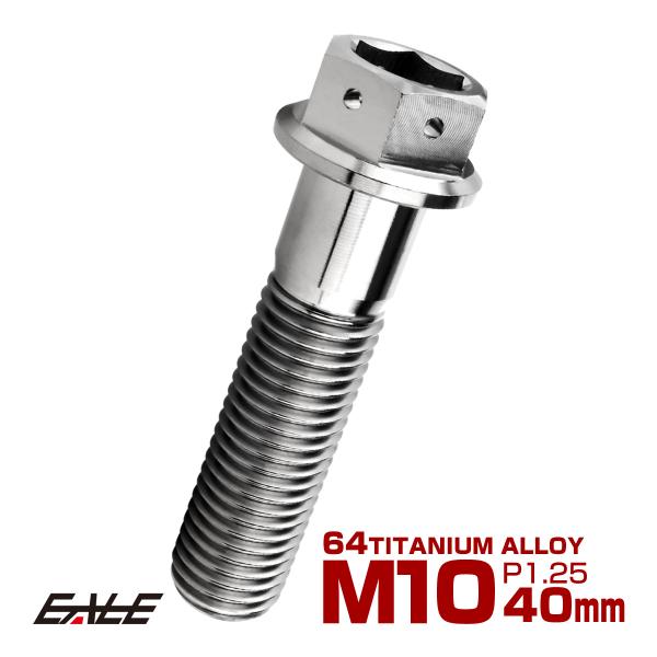 チタンボルト M10×40mm P1.25 六角ボルト 六角穴付き ホールヘッド フランジボルト シ...