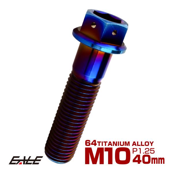 チタンボルト M10×40mm P1.25 六角ボルト 六角穴付き ホールヘッド フランジボルト 焼...