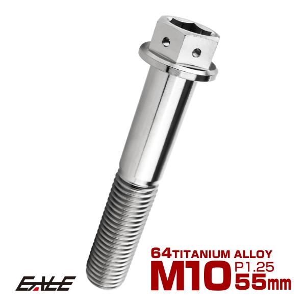 チタンボルト M10×55mm P1.25 六角ボルト 六角穴付き ホールヘッド フランジボルト シ...