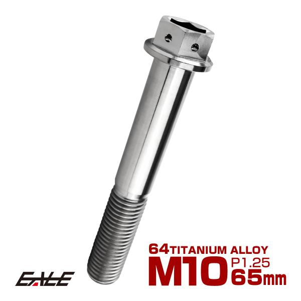 チタンボルト M10×65mm P1.25 六角ボルト 六角穴付き ホールヘッド フランジボルト シ...
