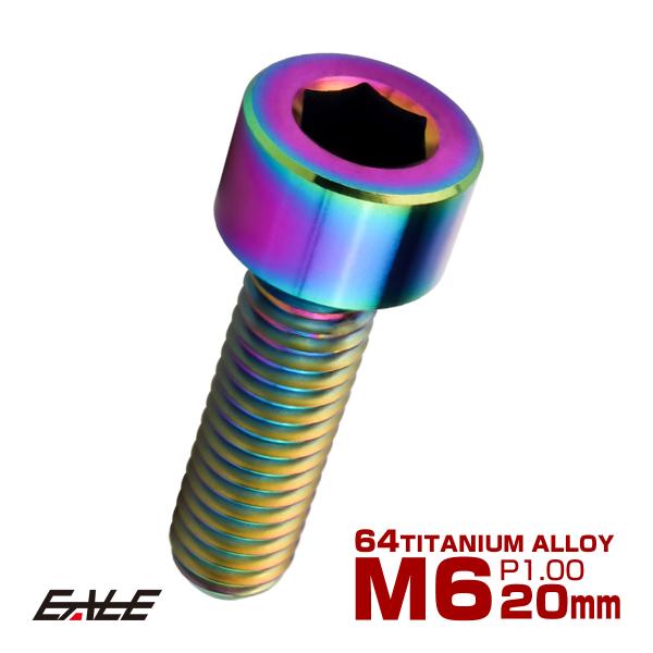 チタンボルト M6×20mm P1.0 キャップボルト キャップスクリュー 六角穴付き ボルト レイ...