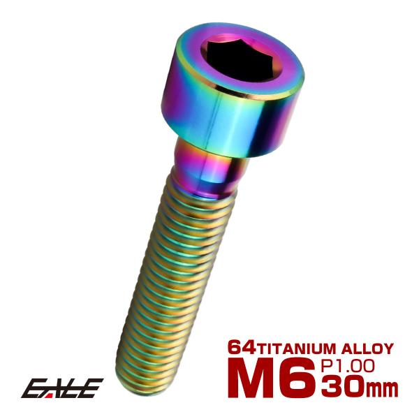 チタンボルト M6×30mm P1.0 キャップボルト キャップスクリュー 六角穴付き ボルト レイ...