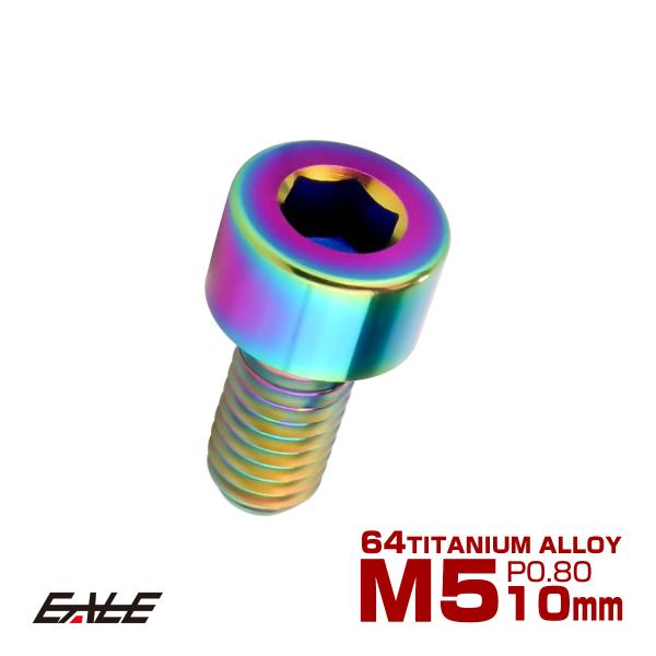 チタンボルト M5×10mm P0.8 キャップボルト キャップスクリュー 六角穴付き ボルト レイ...
