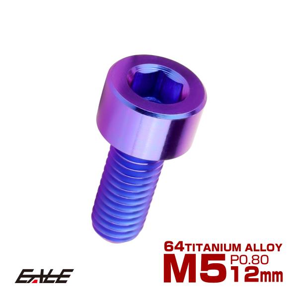チタンボルト M5×12mm P0.8 キャップボルト キャップスクリュー 六角穴付き ボルト パー...