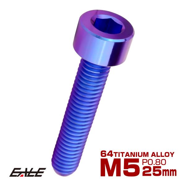 チタンボルト M5×25mm P0.8 キャップボルト キャップスクリュー 六角穴付き ボルト パー...