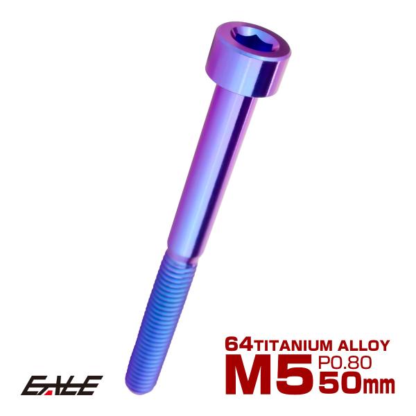 チタンボルト M5×50mm P0.8 キャップボルト キャップスクリュー 六角穴付き ボルト パー...