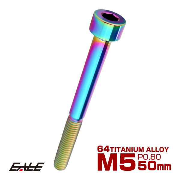 チタンボルト M5×50mm P0.8 キャップボルト キャップスクリュー 六角穴付き ボルト レイ...