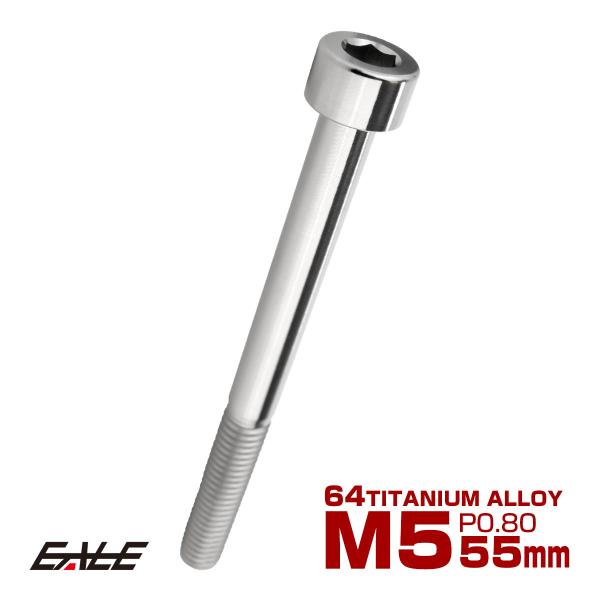 チタンボルト M5×55mm P0.8 キャップボルト キャップスクリュー 六角穴付き ボルト シル...